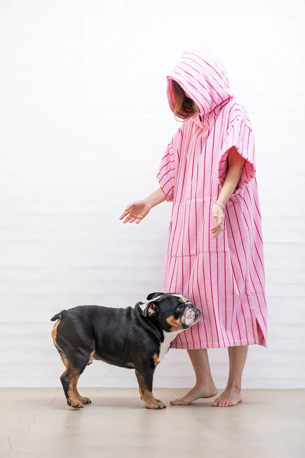 Хлопковый полотенце-пончо Bongusta Naram L/XL цвет розовый