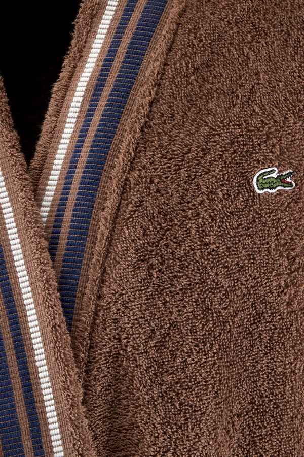Халат бавовняний Lacoste LSCORE Pecan XL колір коричневий фото 3