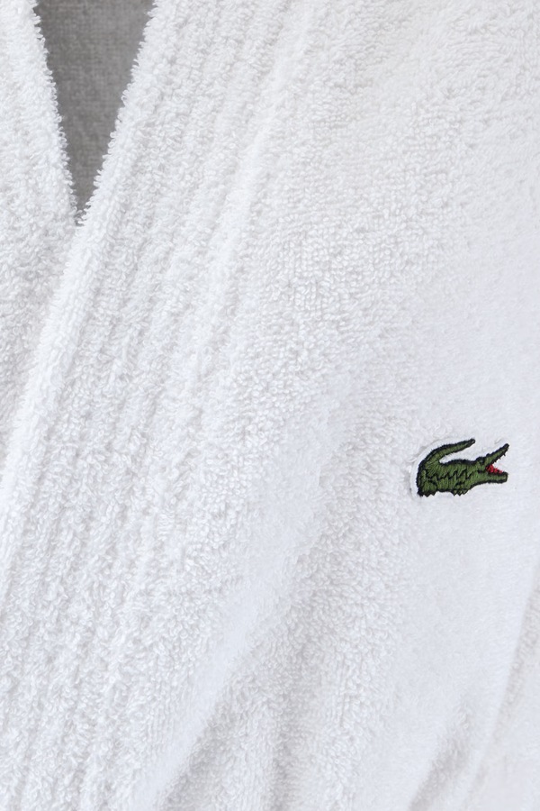 Халат бавовняний Lacoste LLECROCO Blanc S колір білий фото 3