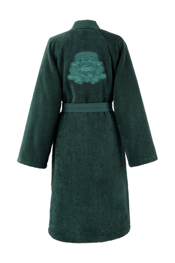 Халат бавовняний Lacoste LBLASON Vert L колір зелений фото 2