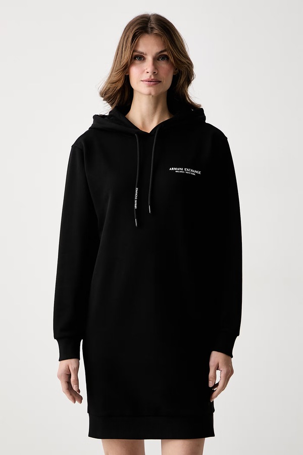 Платье хлопковая Armani Exchange цвет черный