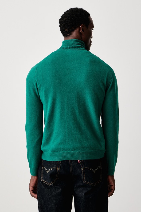 Гольф чоловічий вовняний United Colors of Benetton колір зелений фото 3