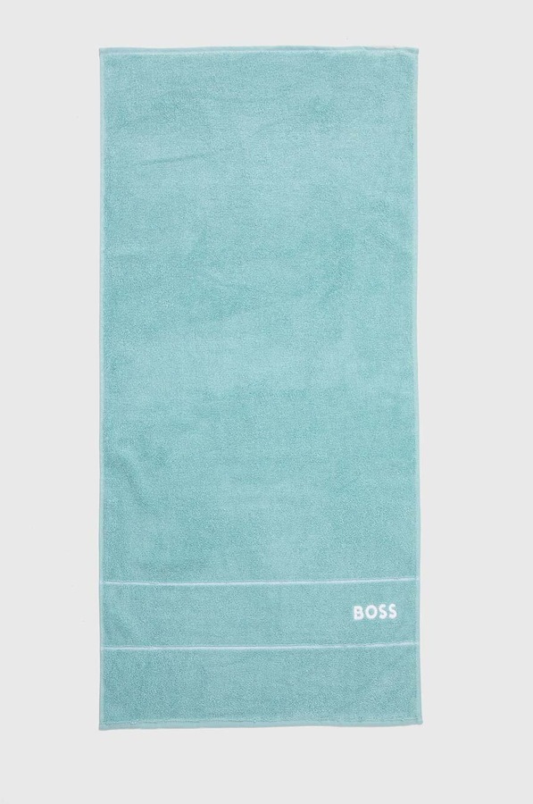 Маленький бавовняний рушник BOSS Plain Aruba Blue 50 x 100 cm колір бірюзовий