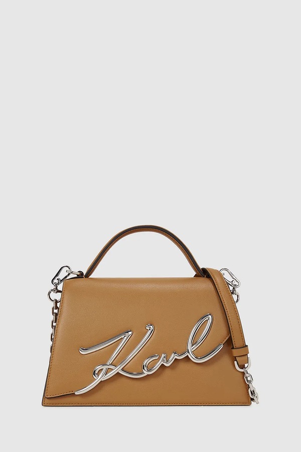 Сумка кросс-боди женская кожаная Karl Lagerfeld K/SIGNATURE цвет коричневый