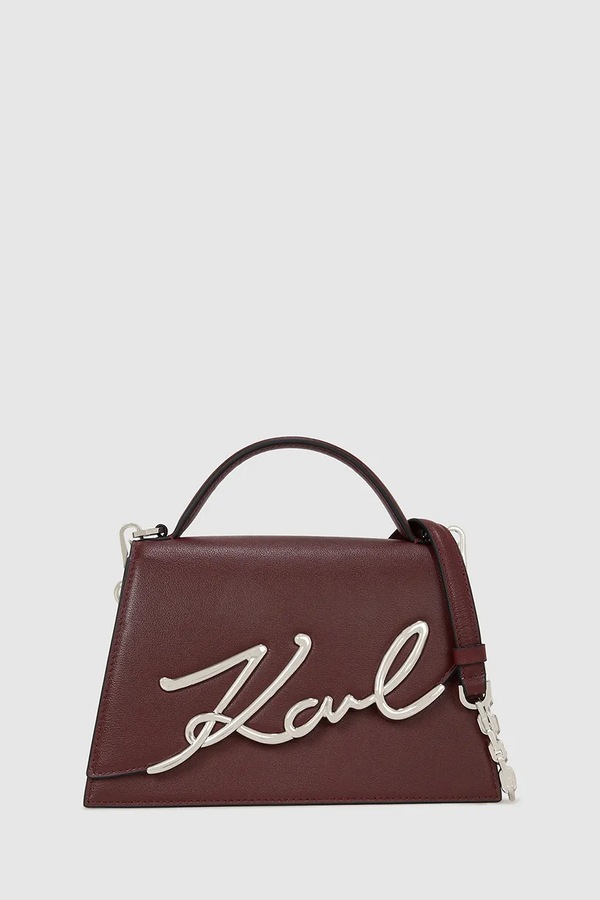 Сумка крос-боді жіноча шкіряна Karl Lagerfeld K/SIGNATURE колір коричневий