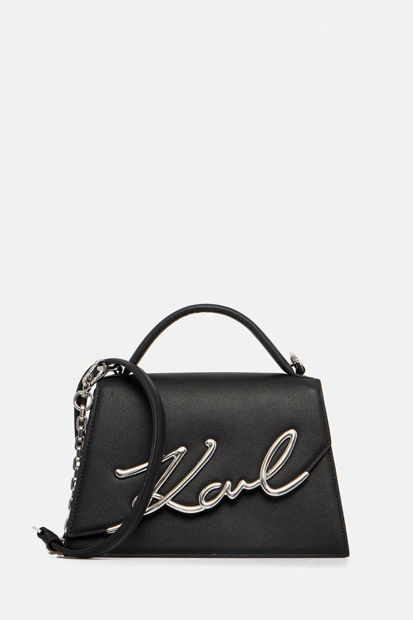 Сумка кросс-боди женская кожаная Karl Lagerfeld K/SIGNATURE цвет черный