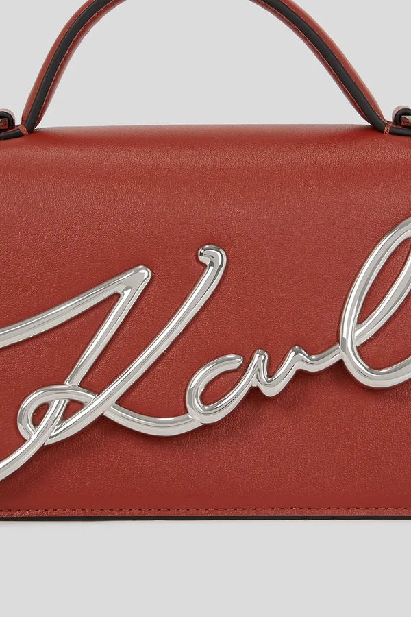 Сумка кросс-боди женская кожаная Karl Lagerfeld K/SIGNATURE цвет коричневый фото 2