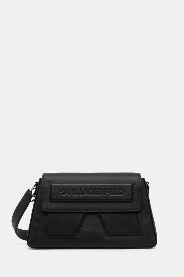 Кожаная сумочка Karl Lagerfeld IKON/K цвет черный