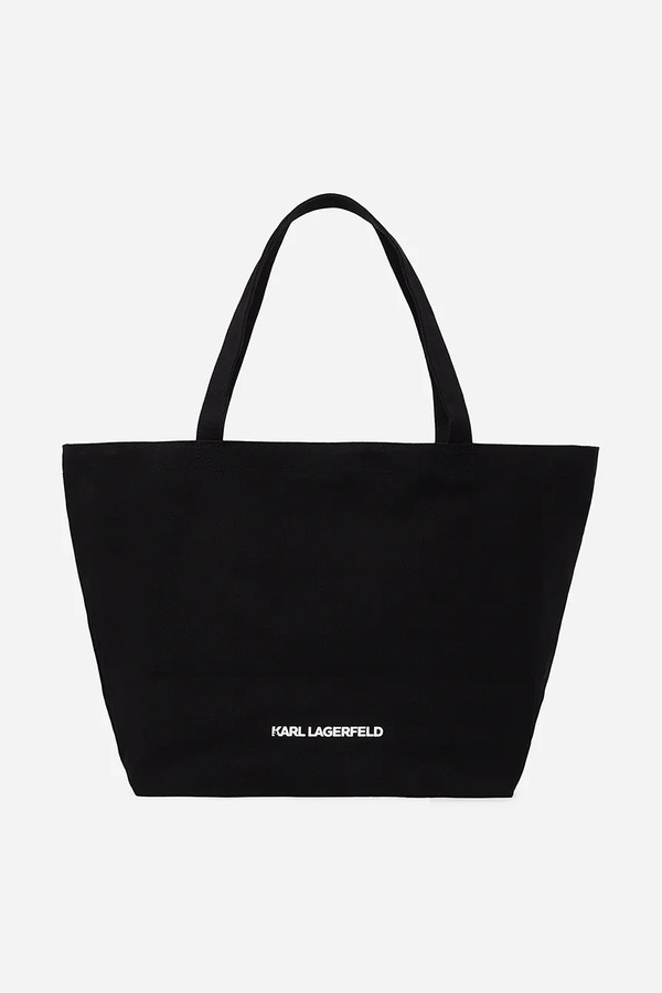 Бавовняна сумка Karl Lagerfeld IKON колір чорний