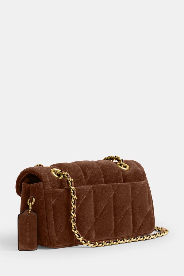 Замшевая сумочка Coach Tabby 20 цвет коричневый фото 2