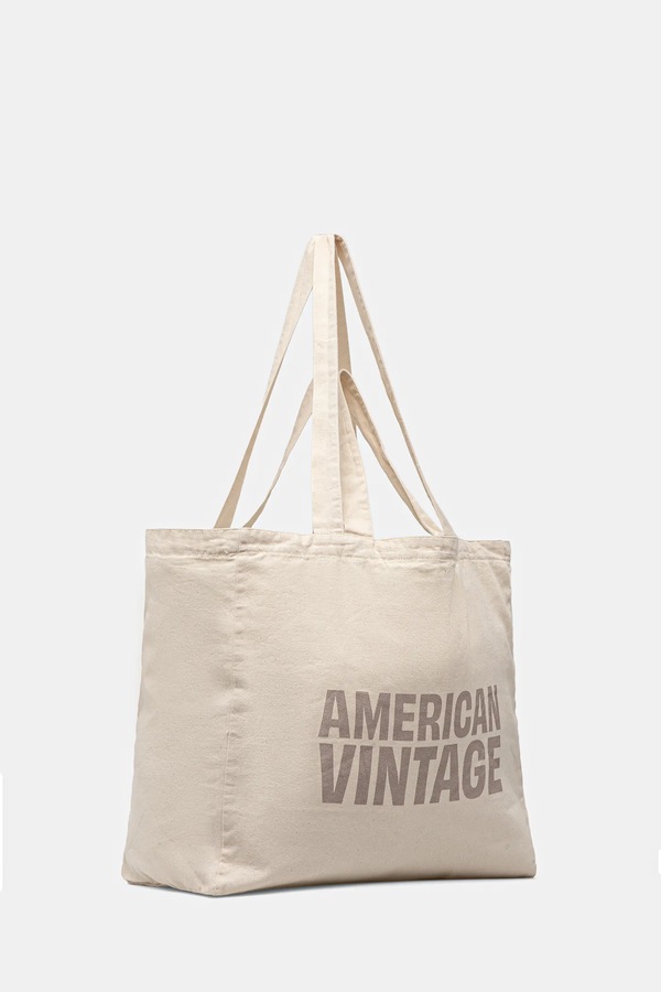 Бавовняна сумка American Vintage колір бежевий