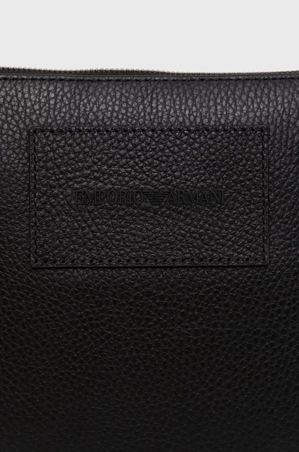 Шкіряна сумка Emporio Armani колір чорний фото 2