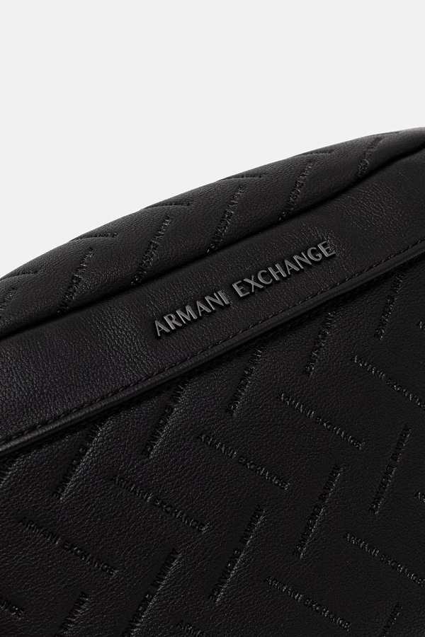 Бананка чоловіча зі штучної шкіри Armani Exchange колір чорний фото 2