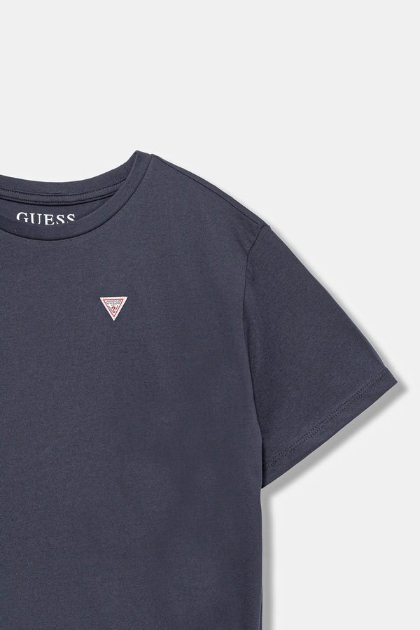 Детская хлопковая футболка Guess цвет синий фото 2