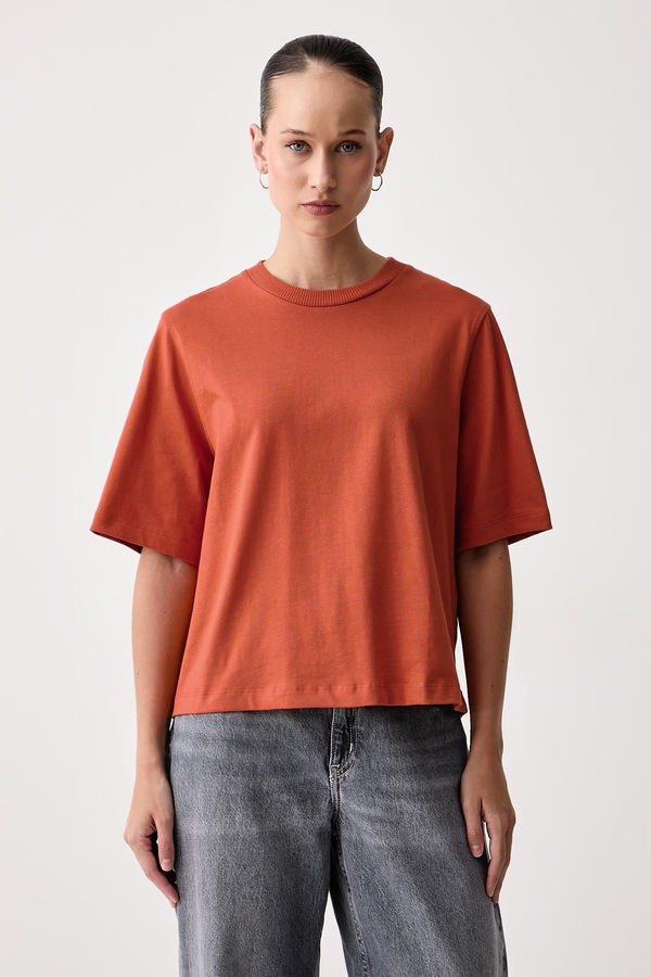 Футболка жіноча бавовняна United Colors of Benetton колір помаранчевий