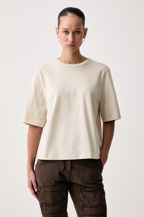Футболка жіноча бавовняна United Colors of Benetton колір бежевий