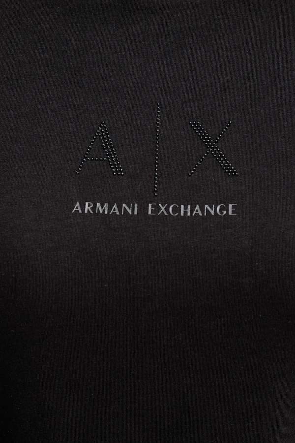 Бавовняна футболка Armani Exchange колір чорний фото 4