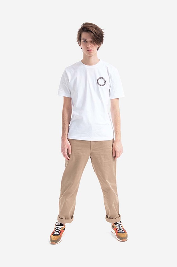Бавовняна футболка Norse Projects Johannes BMC Logo Print колір білий