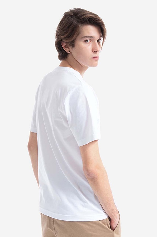 Бавовняна футболка Norse Projects Johannes BMC Logo Print колір білий фото 2