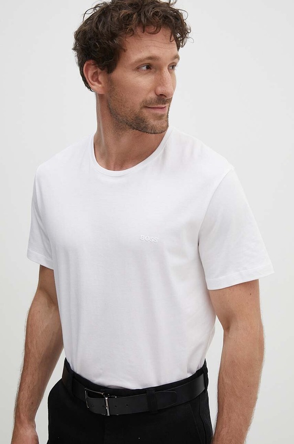 Бавовняна футболка BOSS 2-pack TShirtRN 2P Comfort колір білий