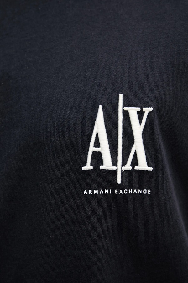 Футболка чоловіча бавовняна Armani Exchange колір темно-синій фото 4