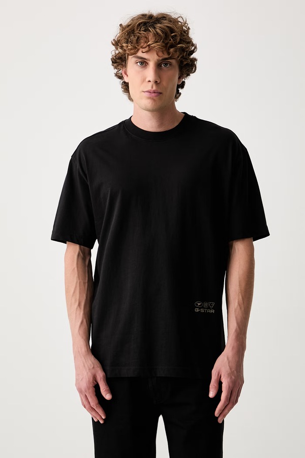 Футболка мужская хлопковая G-Star Back gr relaxed r t цвет черный фото 2