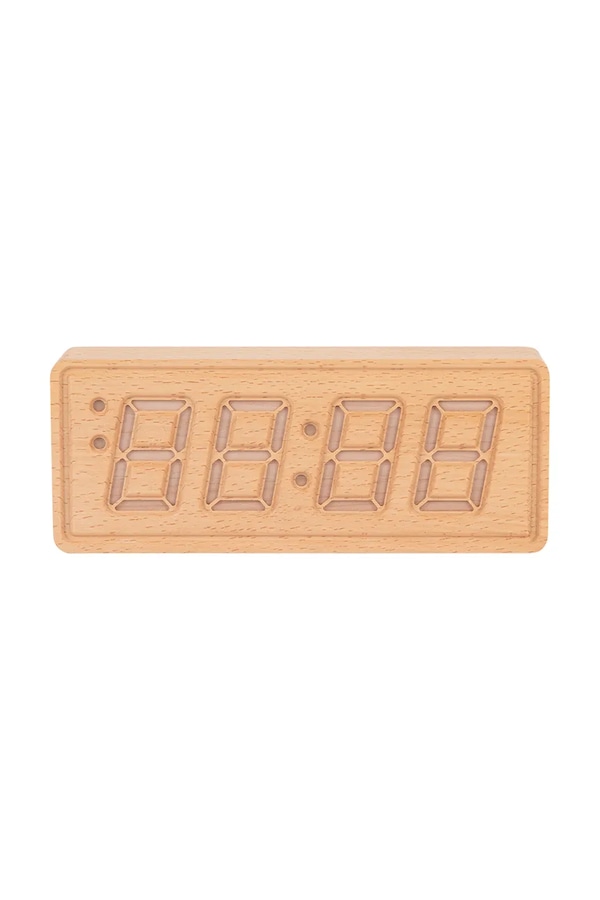 Будильник Karlsson Solid Wood Engraved колір бежевий
