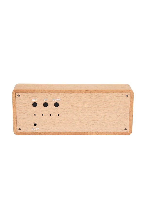 Будильник Karlsson Solid Wood Engraved колір бежевий фото 4