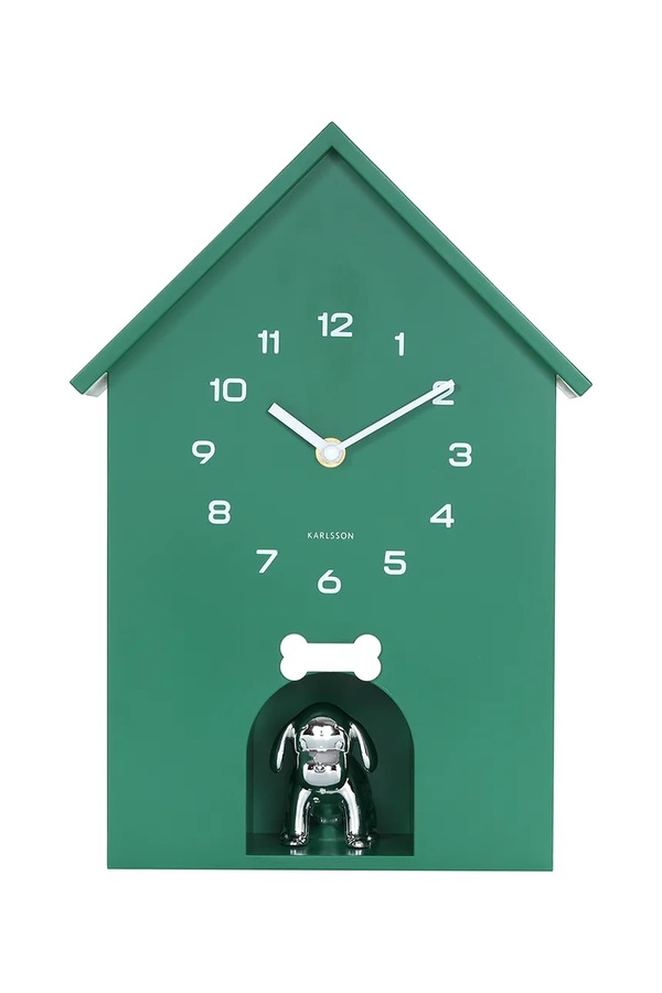 Настінний годинник Karlsson Dog House 36,5 cm колір зелений