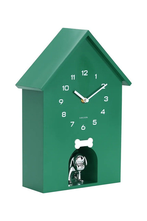 Настінний годинник Karlsson Dog House 36,5 cm колір зелений фото 2