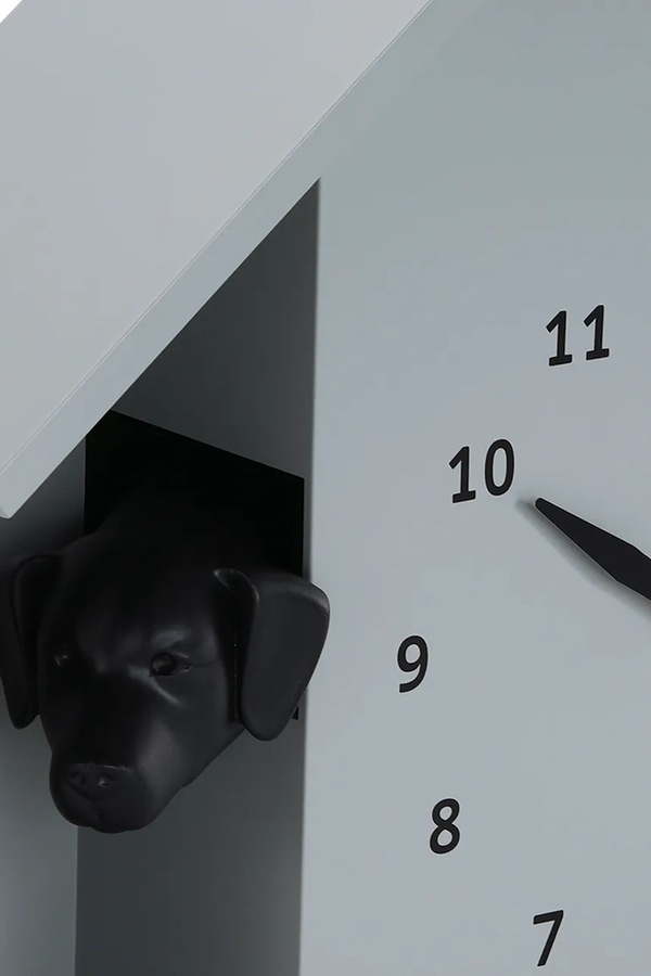 Настінний годинник зі звуковим сигналом Karlsson Peeking Doggy 29 x 26 cm колір сірий фото 2