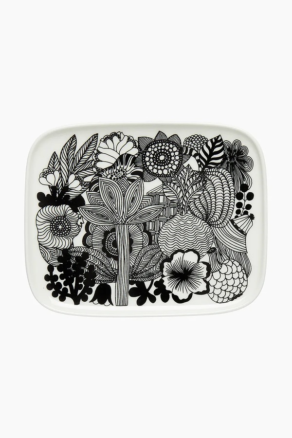 Тарілка для сервірування з фаянсу Marimekko 15 x 12 cm колір чорний фото 2