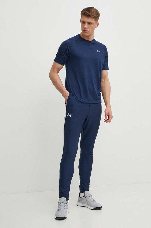 Футболка для тренувань чоловіча Under Armour Tech SS Tee 2.0 колір темно-синій фото 2