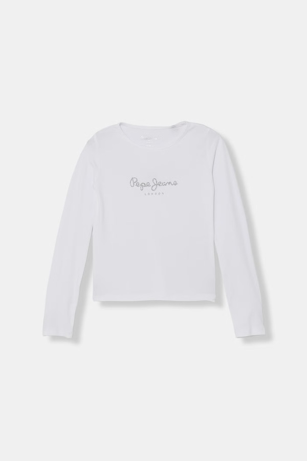 Дитячий лонгслів Pepe Jeans Hana колір білий
