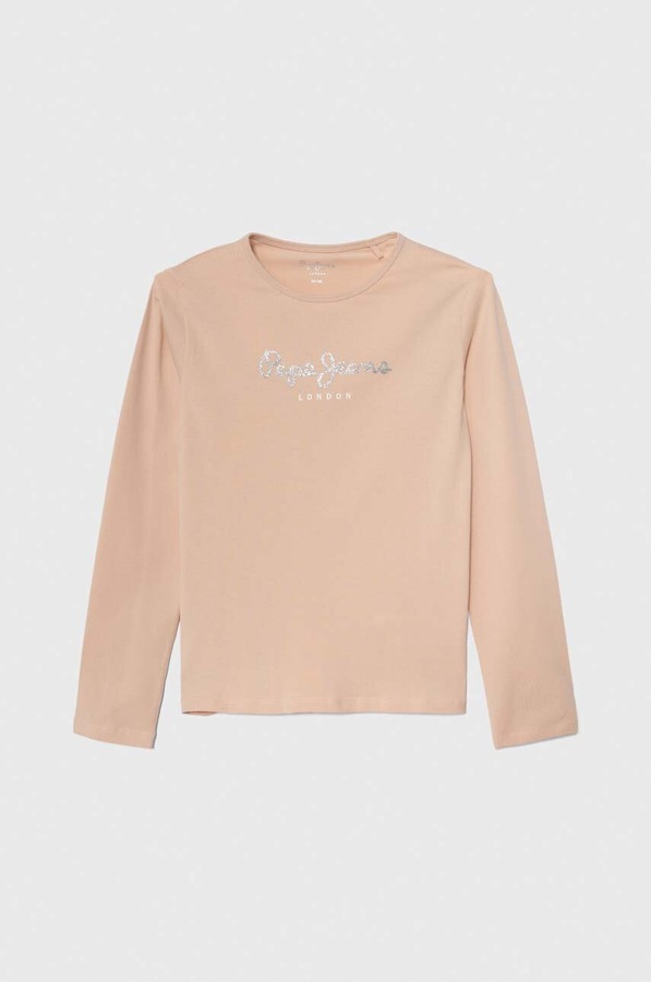 Дитячий лонгслів Pepe Jeans колір рожевий