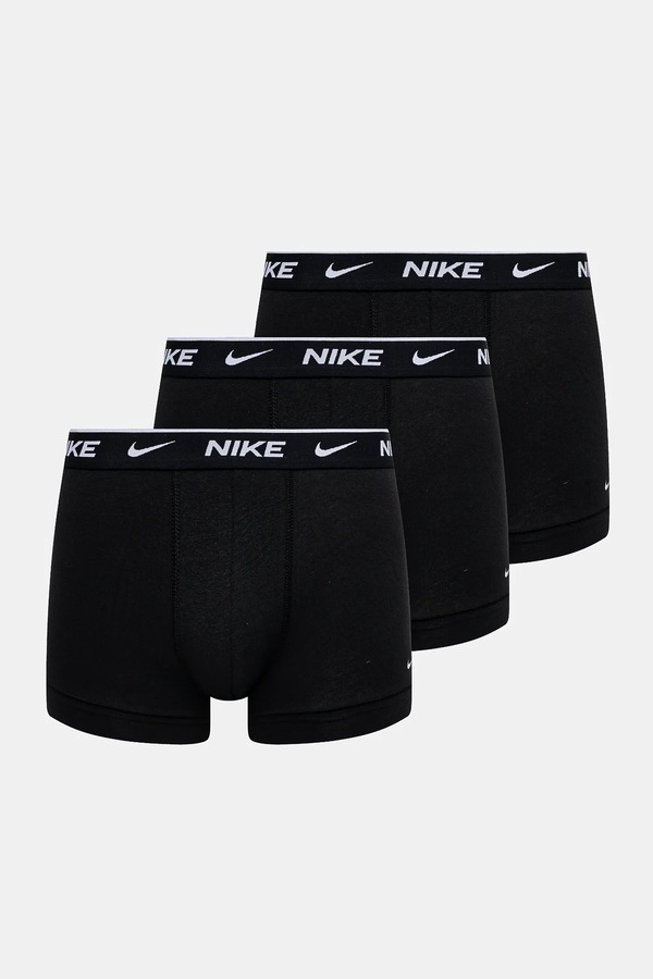 Облягаючі боксери чоловічі бавовняні з еластаном 3 шт. Nike колір чорний