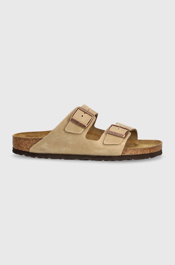 Шльопанці з нубуку Birkenstock Arizona колір коричневий фото 2