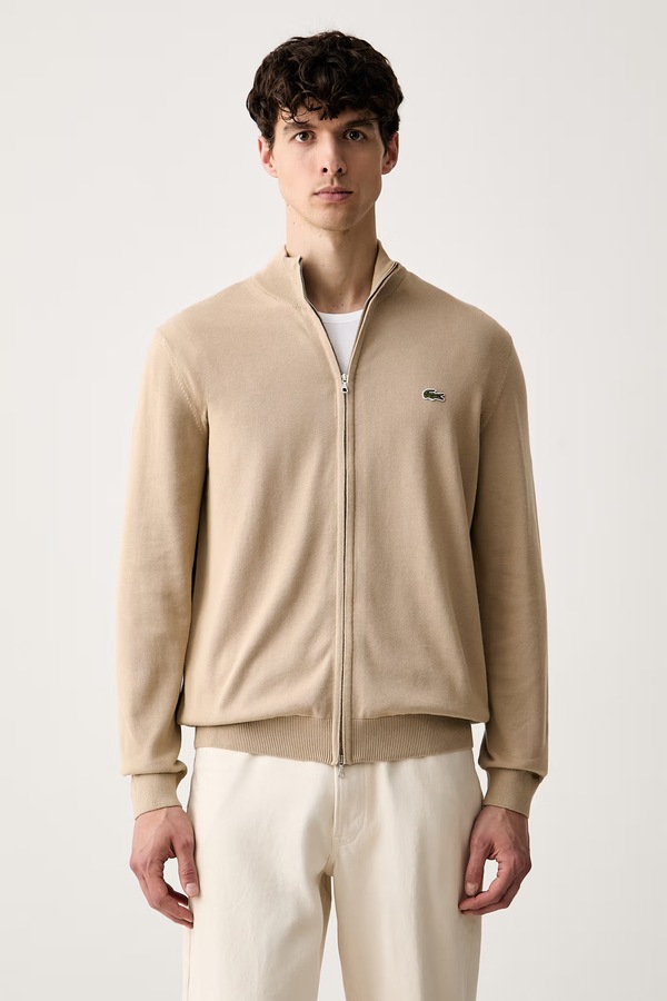 Мужской хлопковый Lacoste цвет бежевый
