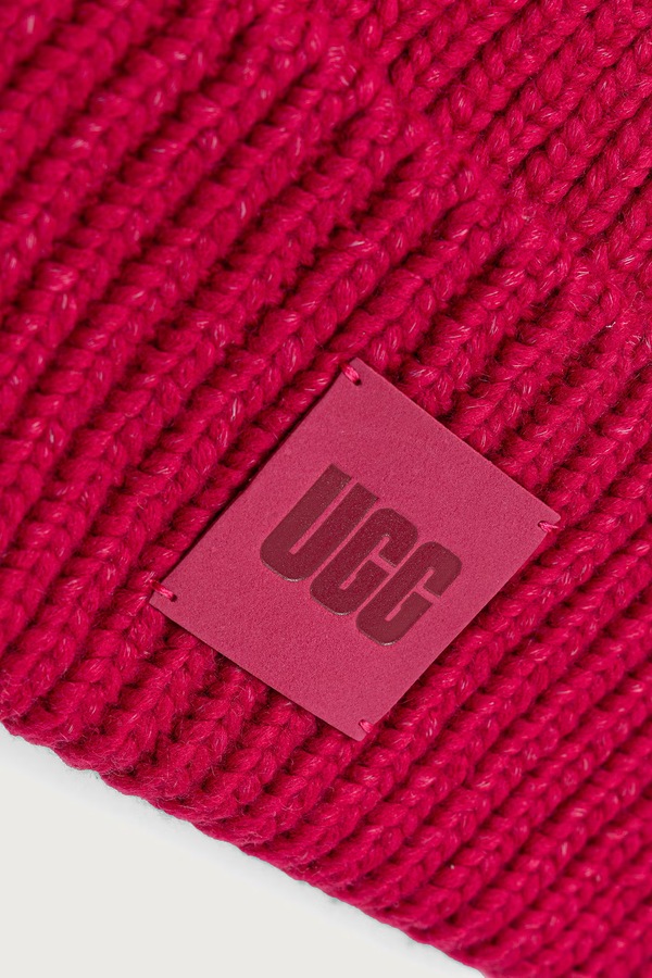 Шапка beanie жіноча з додаванням вовни UGG колір рожевий фото 3