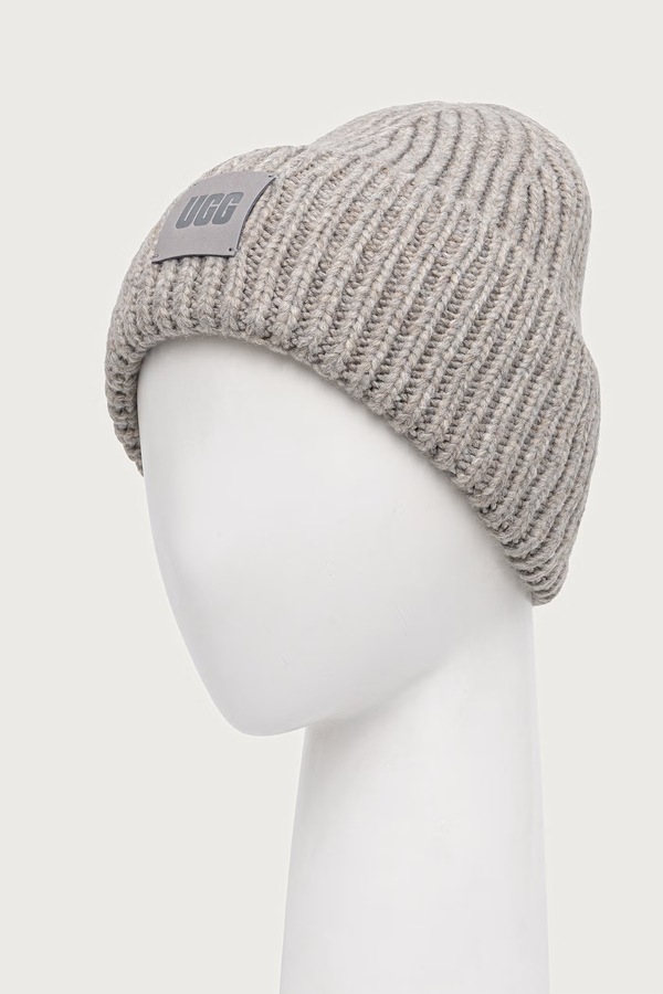 Шапка beanie жіноча з додаванням вовни UGG колір сірий фото 2