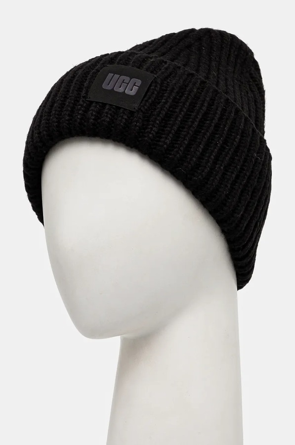 Шапка beanie жіноча з додаванням вовни UGG колір чорний фото 2