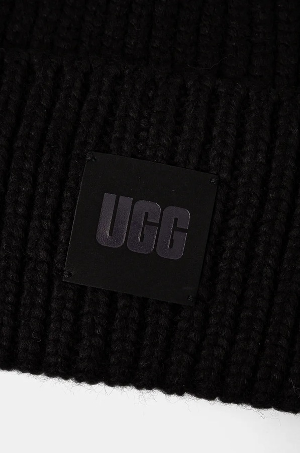 Шапка beanie жіноча з додаванням вовни UGG колір чорний фото 3