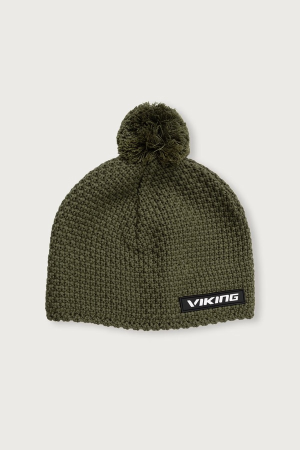 Шапка з помпоном з вовною Viking Berg Gore-Tex колір зелений