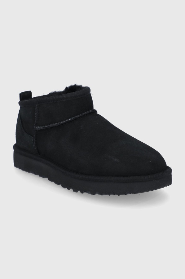 Замшеві чоботи UGG Classic Ultra Mini колір чорний