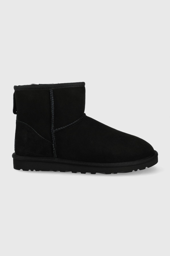 Замшеві чоботи UGG Classic Mini колір чорний