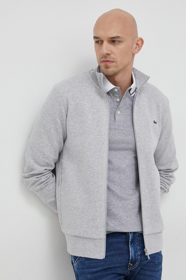 Кофта Lacoste колір сірий фото 4