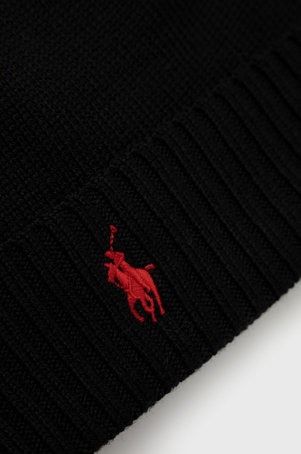 Вовняна шапка Polo Ralph Lauren колір чорний фото 2