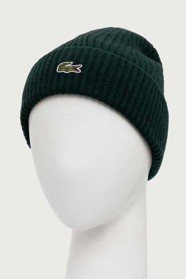 Шапка beanie вовняна Lacoste колір фіолетовий фото 2