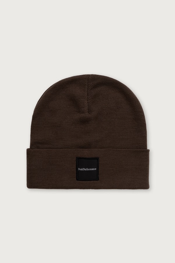 Шапка beanie з вовною Peak Performance Switch колір коричневий