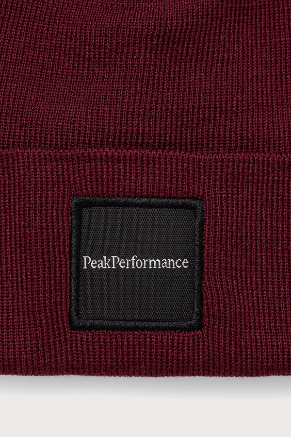 Шапка beanie з вовною Peak Performance Switch колір коричневий фото 3